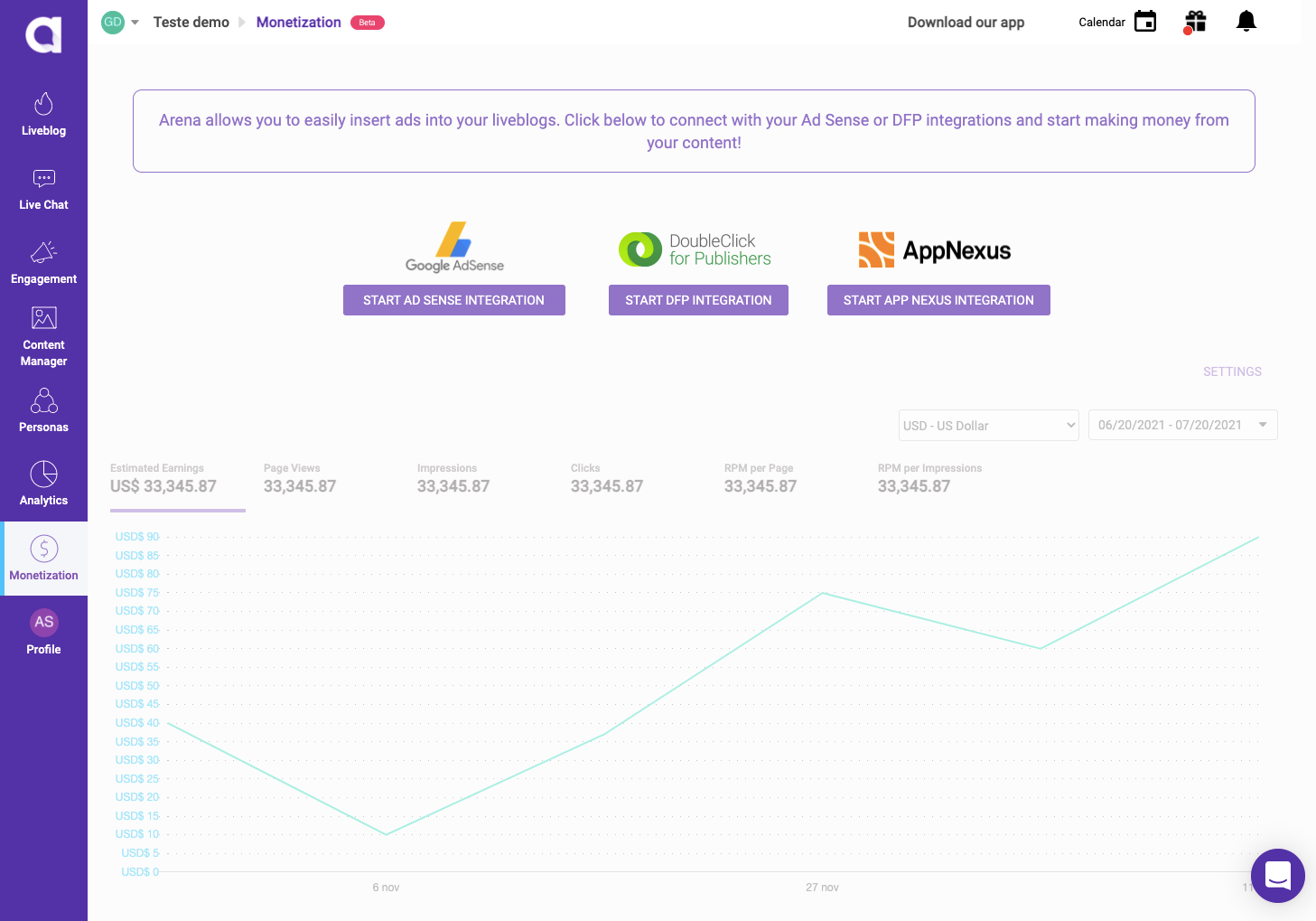 Arena Live Blog | Monetization